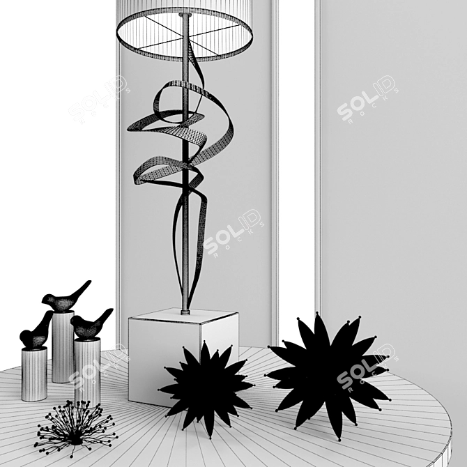 Elegant Architecture Lamp Set 3D model image 3