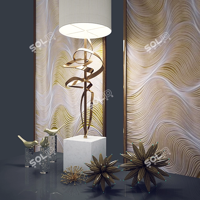 Elegant Architecture Lamp Set 3D model image 15