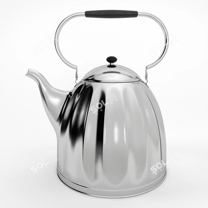 Classic Nickel Kettle: Large & Elegant 3D model image 1