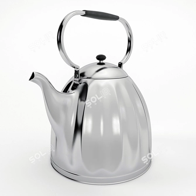 Classic Nickel Kettle: Large & Elegant 3D model image 2