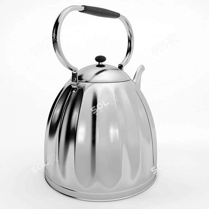 Classic Nickel Kettle: Large & Elegant 3D model image 4