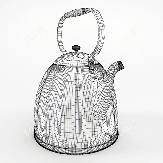 Classic Nickel Kettle: Large & Elegant 3D model image 5