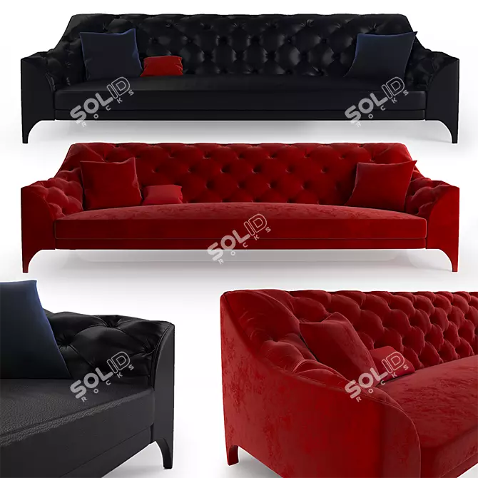 Brando Selva: Stylish 4-Seater Sofa 3D model image 1