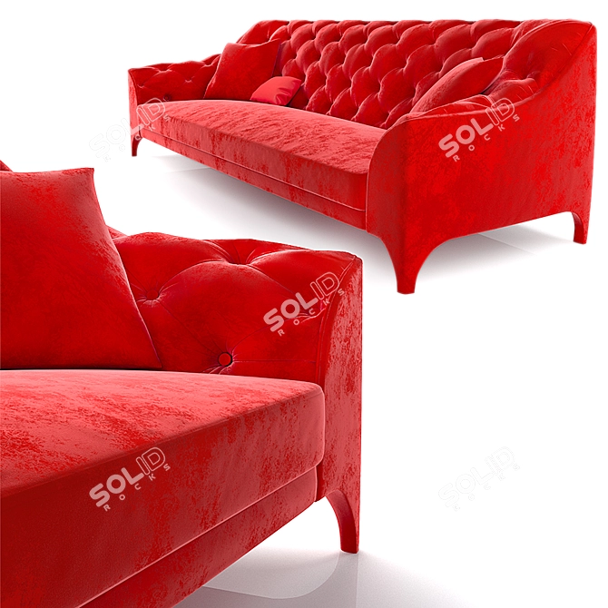 Brando Selva: Stylish 4-Seater Sofa 3D model image 6