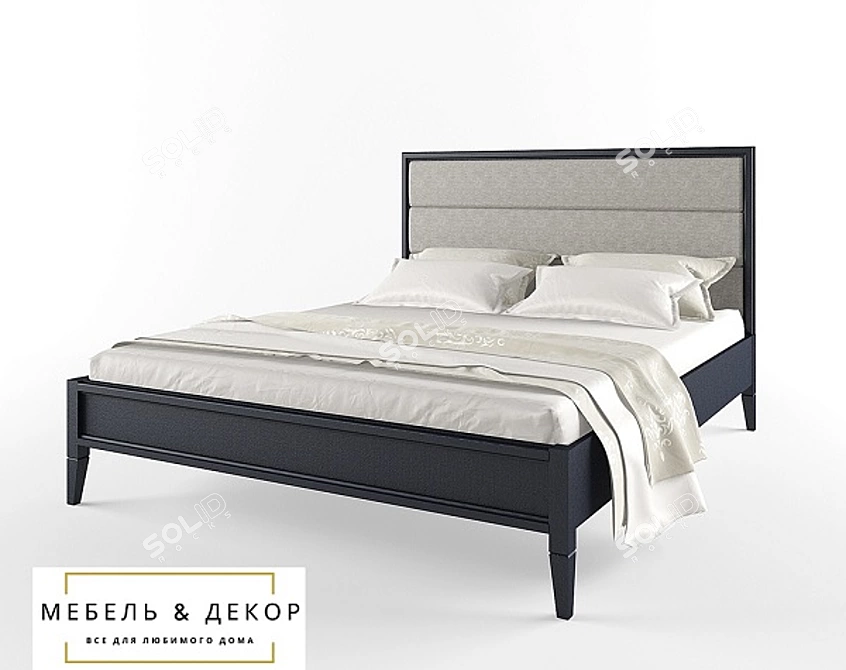 American Style Bed Collection | Saffron & Grey Agate Finish 3D model image 1