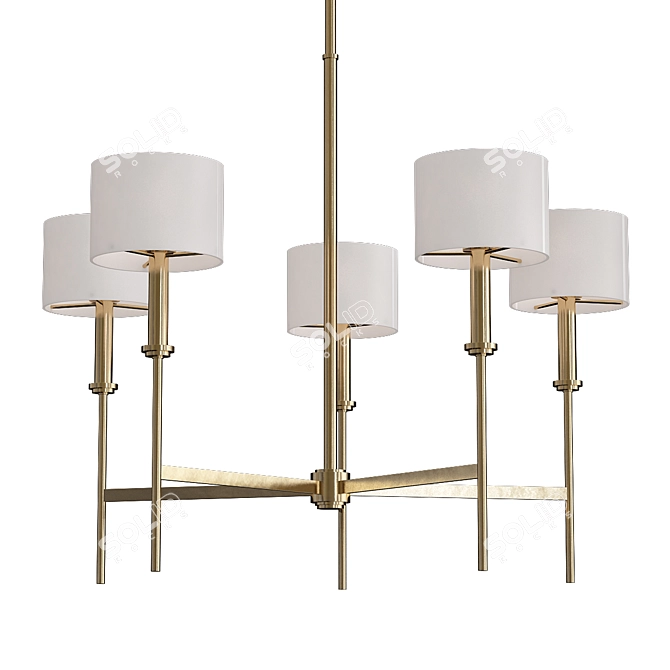 Elegant Ferrara Natural Brass Chandelier 3D model image 1