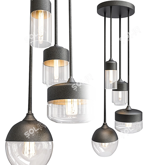 Sleek Toledo Pendant Light 3D model image 1