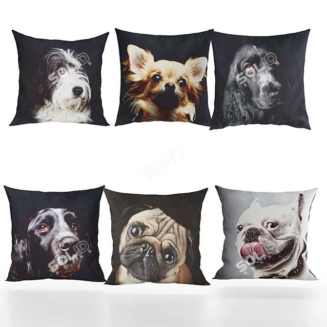 Koziel's Dog Decor Pillows 3D model image 1