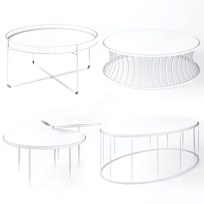 Random Coffee Tables Set 01 3D model image 3