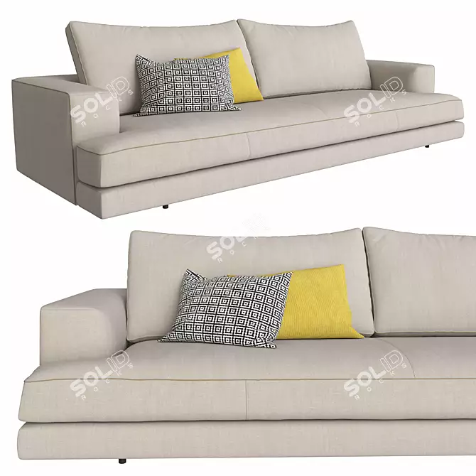 Elegant Nathan Sofa: Stylish Comfort 3D model image 1