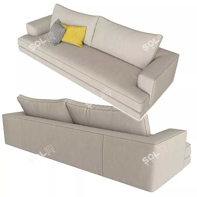 Elegant Nathan Sofa: Stylish Comfort 3D model image 2