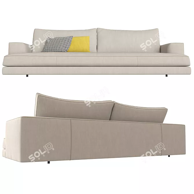 Elegant Nathan Sofa: Stylish Comfort 3D model image 3