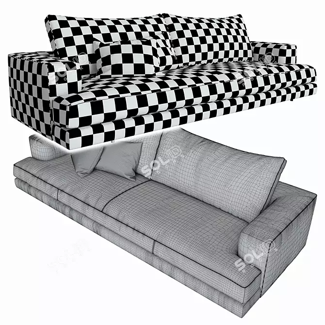 Elegant Nathan Sofa: Stylish Comfort 3D model image 5