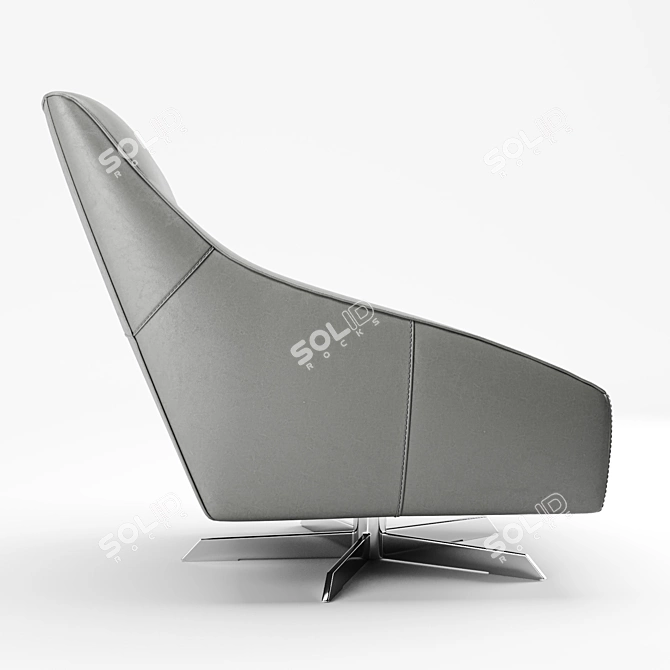 Elegant MAXDIVANI GUSCIO Chair 3D model image 3