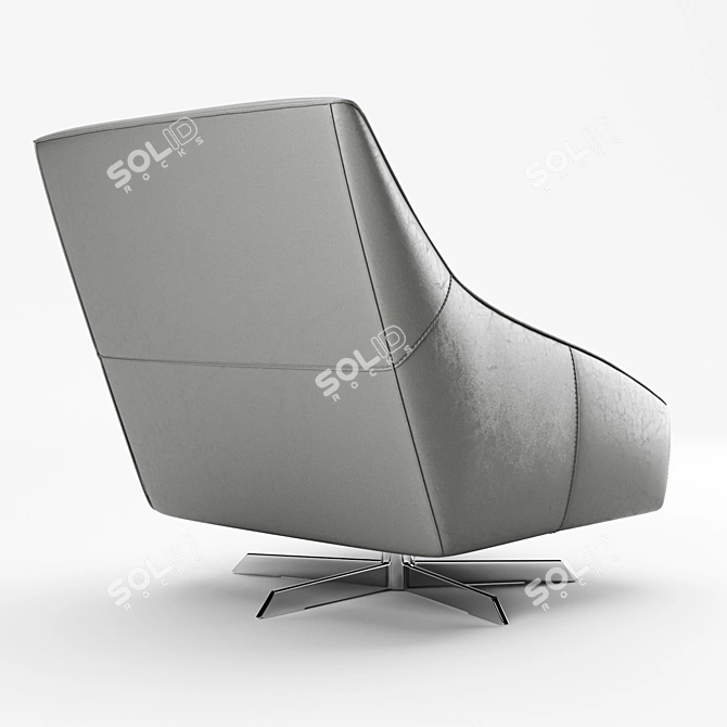 Elegant MAXDIVANI GUSCIO Chair 3D model image 4