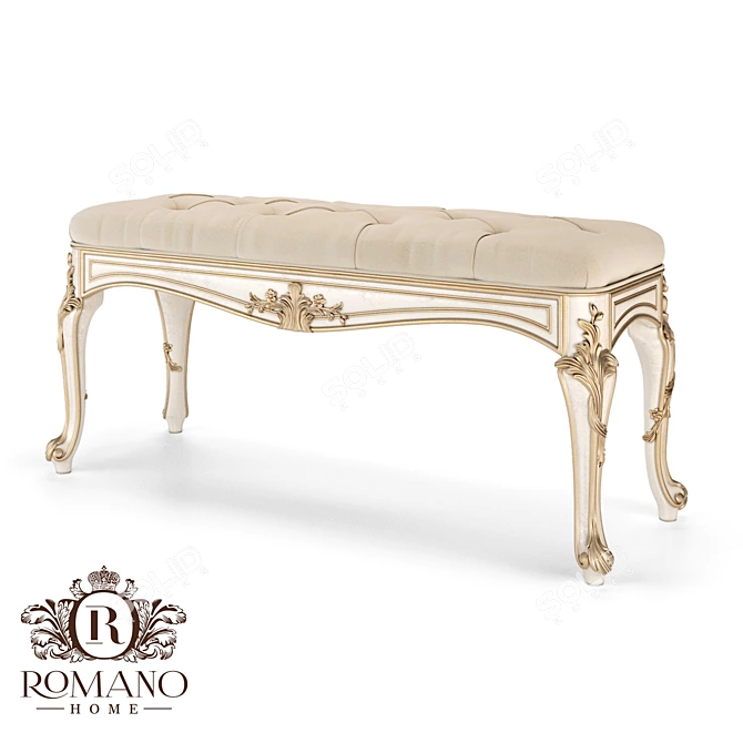 Handcrafted Laura Bench: Italian Materials, Customizable 3D model image 1