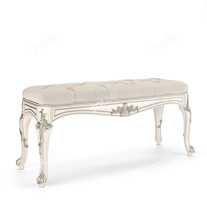 Handcrafted Laura Bench: Italian Materials, Customizable 3D model image 2