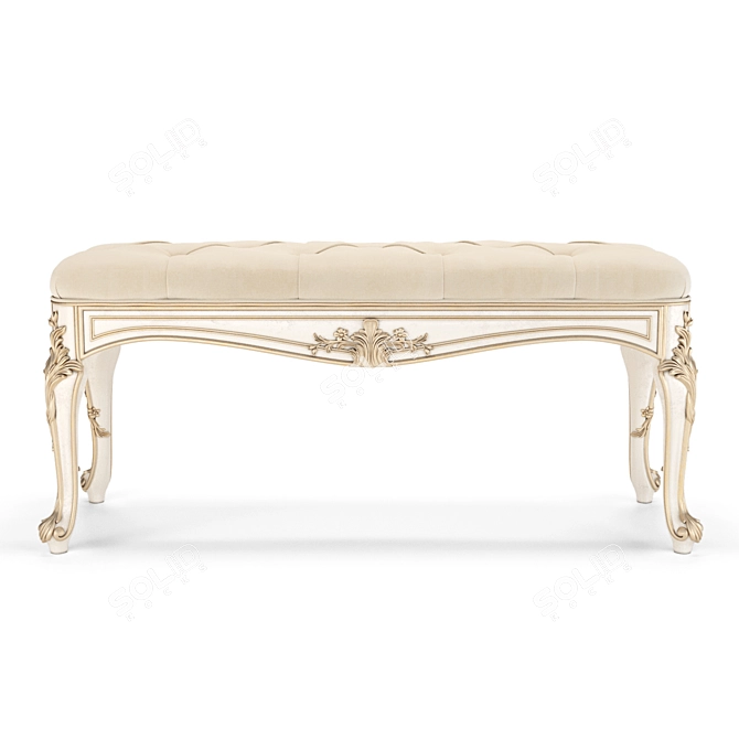 Handcrafted Laura Bench: Italian Materials, Customizable 3D model image 3