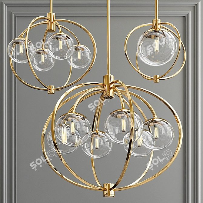 Bynoe 6-Light Statement Globe Chandelier 3D model image 1