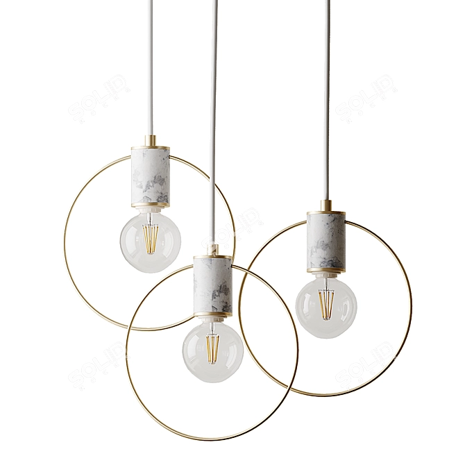 Sleek Geometric Pendant Light 3D model image 5