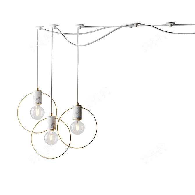 Sleek Geometric Pendant Light 3D model image 6