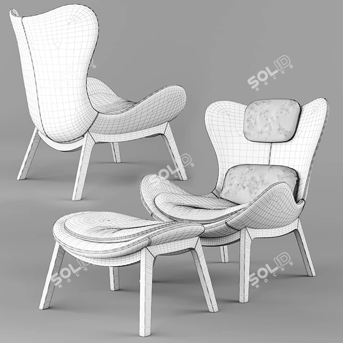 Lazy Leather Armchair: Perfect Relaxation Companion 3D model image 3