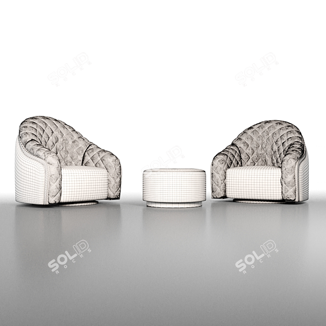 Elegant Cantori Portofino Armchair 3D model image 2