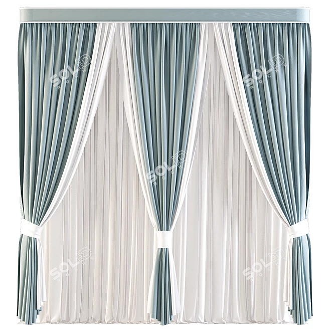  Modern Mesh Curtain 560 3D model image 1