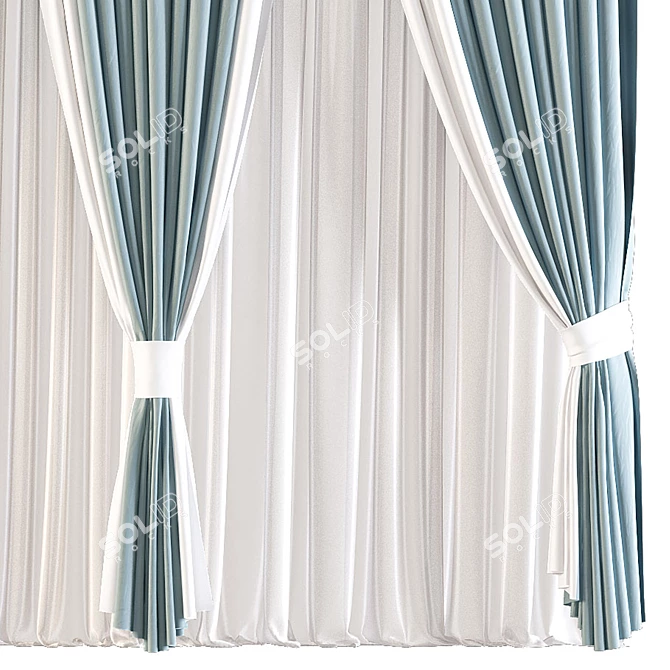  Modern Mesh Curtain 560 3D model image 3