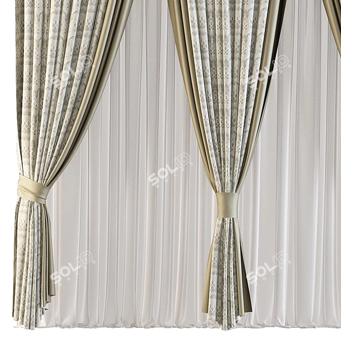 Stylish Window Curtain 561 3D model image 2