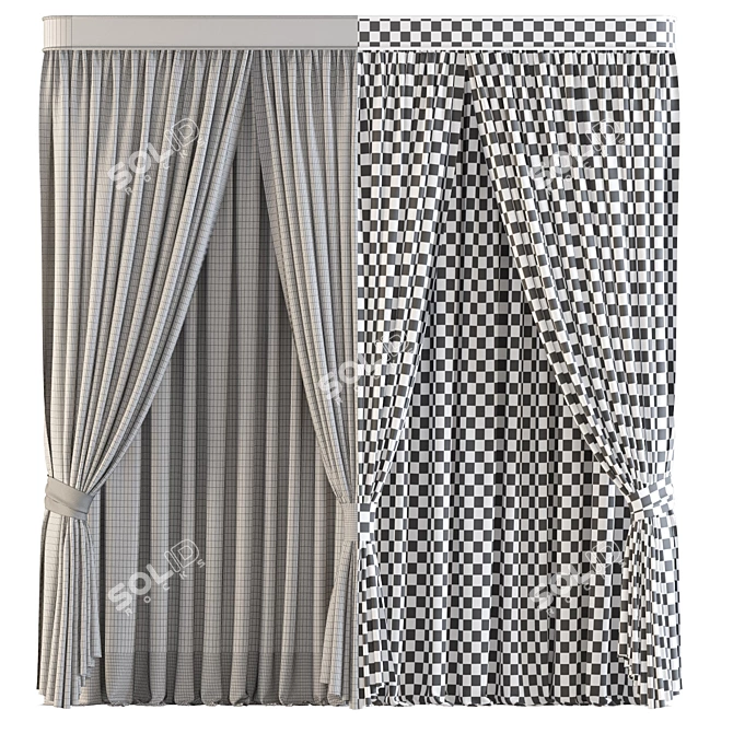 Stylish Window Curtain 561 3D model image 4