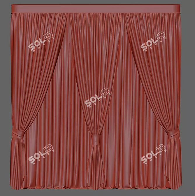 Stylish Window Curtain 561 3D model image 5