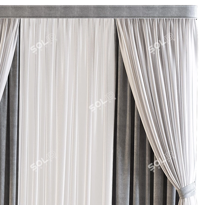 Versatile Curtain 563: Expertly Crafted & Simplistic 3D model image 2