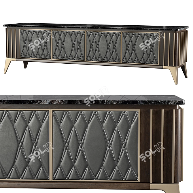 Elegant Theodore Alexander TV Cabinet 3D model image 1