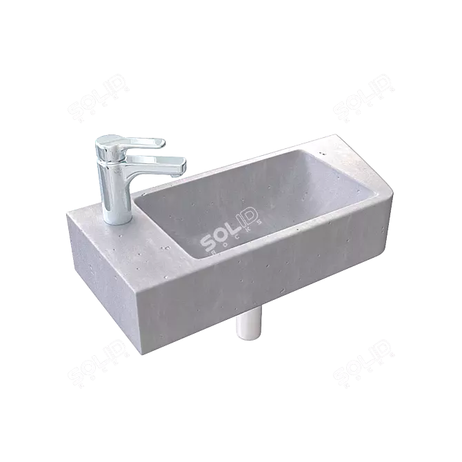 Asymmetrical Concrete Sink: Aron 3D model image 5