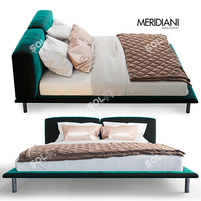 Italian Elegance: Timothy Bed by Meridiani 3D model image 2