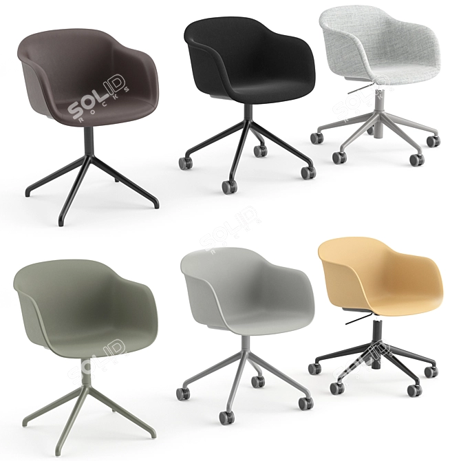 Muuto Fiber Office Armchair 3D model image 1