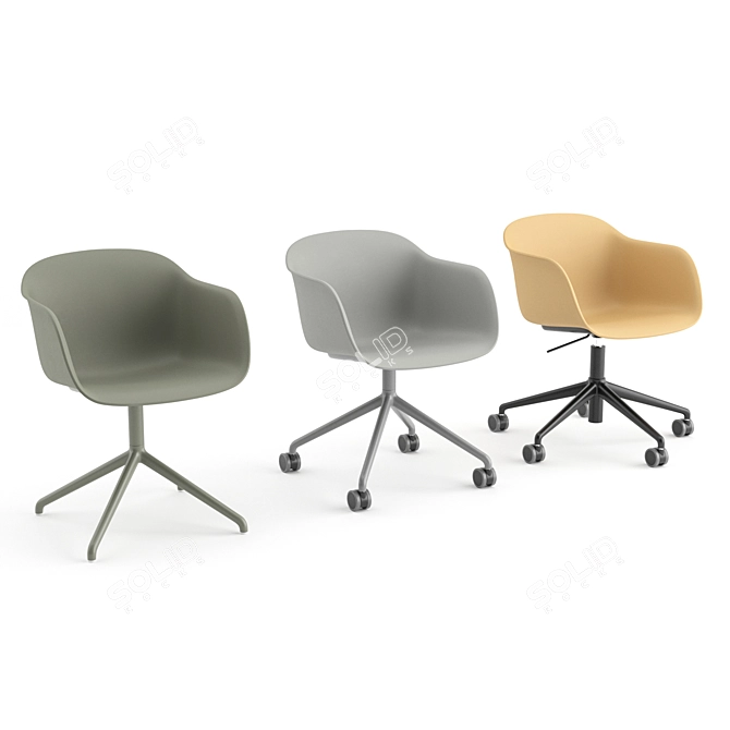 Muuto Fiber Office Armchair 3D model image 2