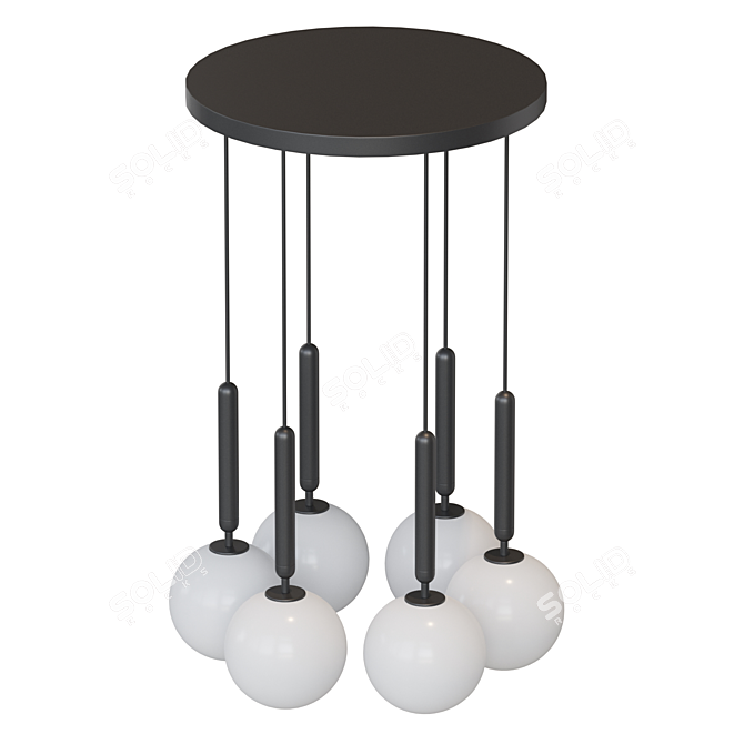 RAFFIN 6 Pendant Glass Lamp 3D model image 3