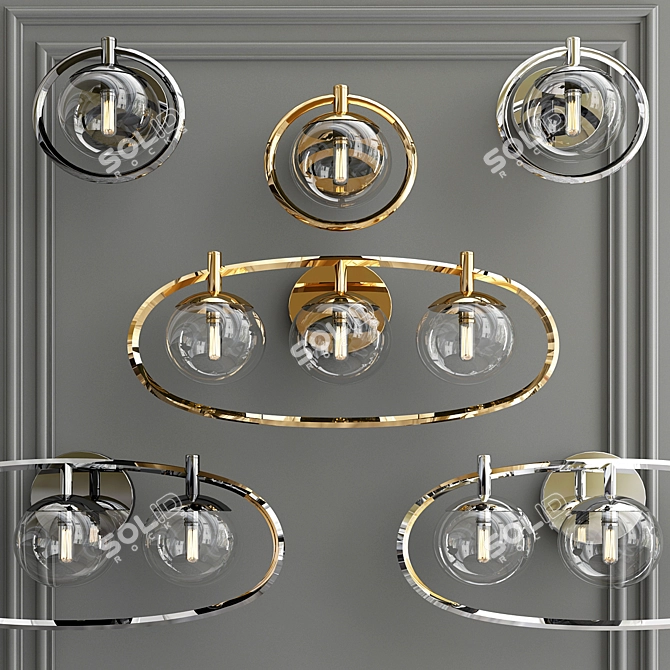 Modern Satin Brass Bynoe Sconce 3D model image 2