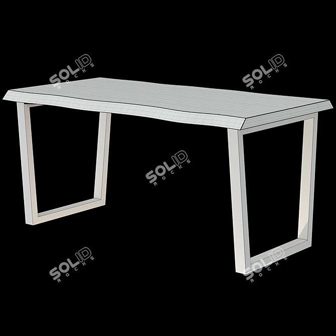 Natural Wood Slab Table 3D model image 4