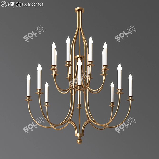 Elegant Chateau Chandelier 3D model image 1