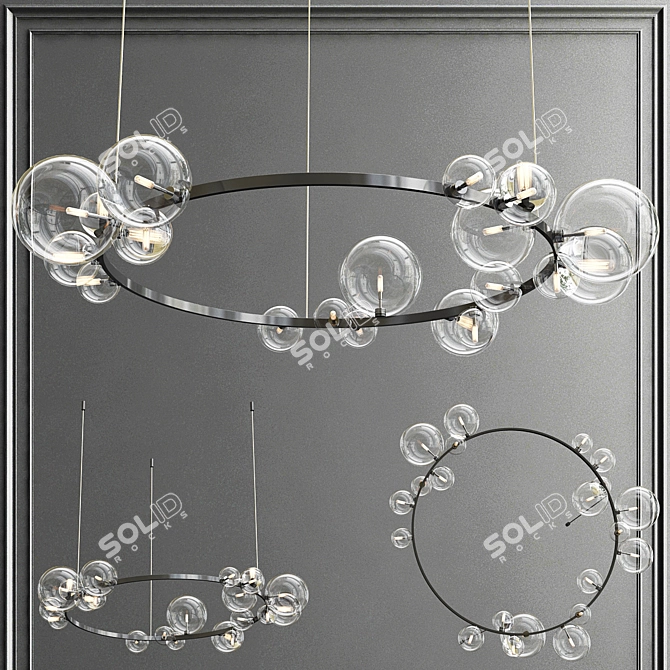 Elegant Iona Chandelier 3D model image 1