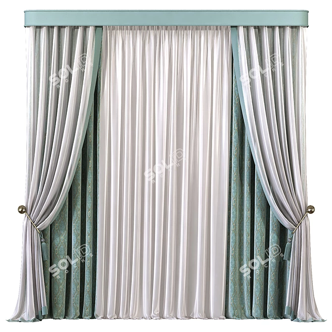 Elegant Drapery 566 3D model image 1