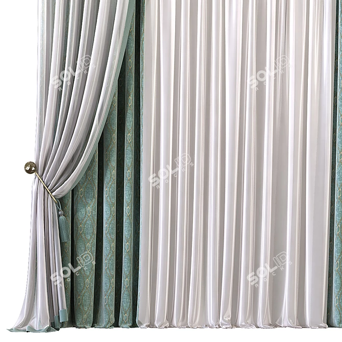 Elegant Drapery 566 3D model image 3