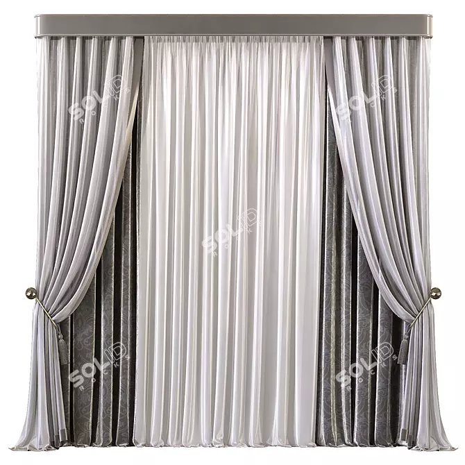 Title: Elegant Drapery Perfect for Any Setting 3D model image 1