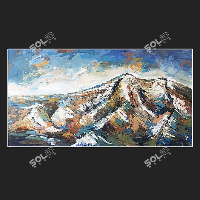 Majestic Mountain Bliss 3D model image 1