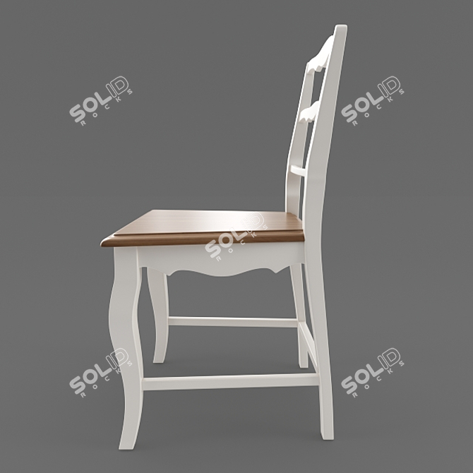 Elegant Birch Wood Chair 3D model image 2