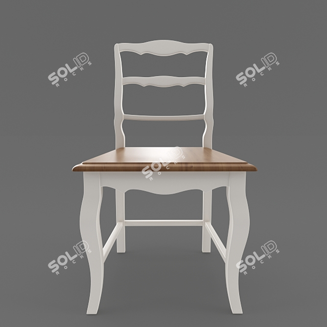 Elegant Birch Wood Chair 3D model image 3