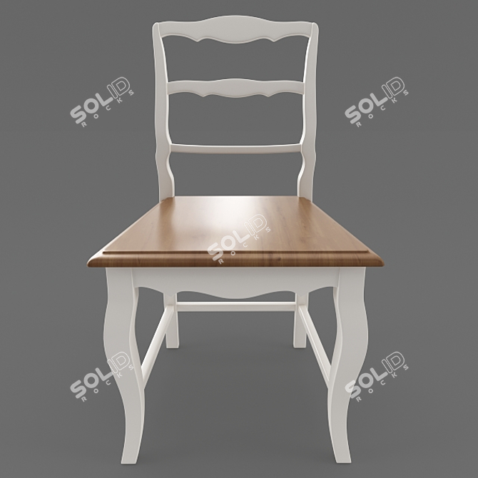 Elegant Birch Wood Chair 3D model image 5